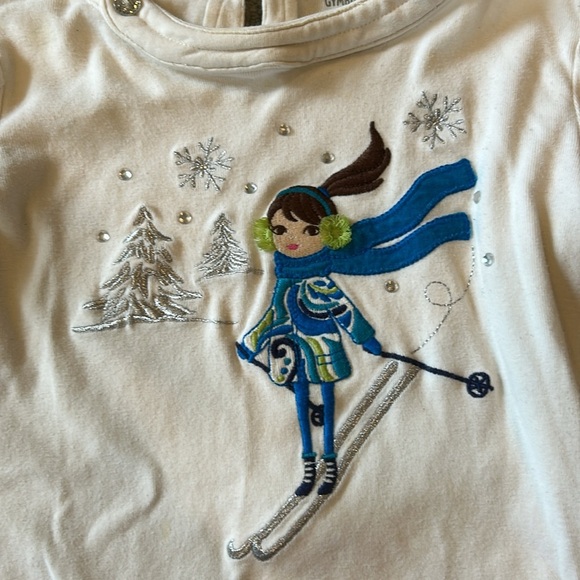Gymboree embroidered Skier Shirt Girls size 9 - Picture 3 of 8
